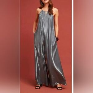 Velvet by Graham & Spencer Metallic Gray Jumpsuit